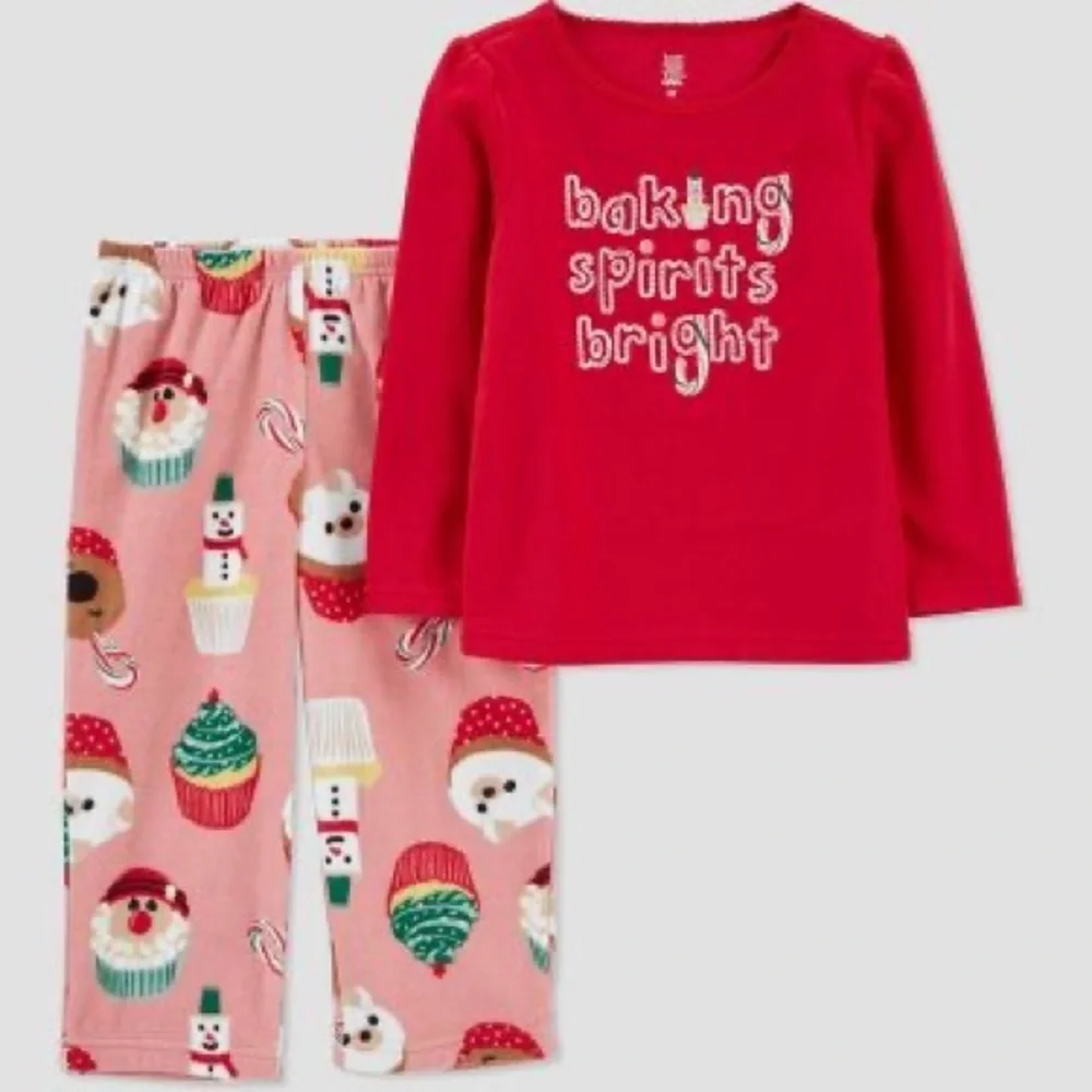 Carter's Just One You Toddler Girls' 2pc Christmas Cupcakes Pajama Set nwt